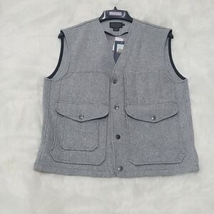Pendleton Light Gray Wool Thicket Wool Vest Snaps